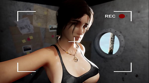 Lara muestra su sexy cuerpo en un barco para la cámara. Animación de juego hentai 3D